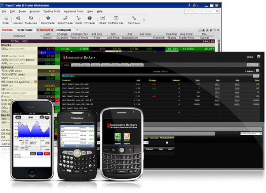 Whether you prefer a clean and simple interface,require more sophisticated fully customizable trading tools and enhanced speed or want to trade on-the-go can use one of our mobile solutions, including mobileTWS for iPhoneTM, TWS for Blackberry® and MobileTrader